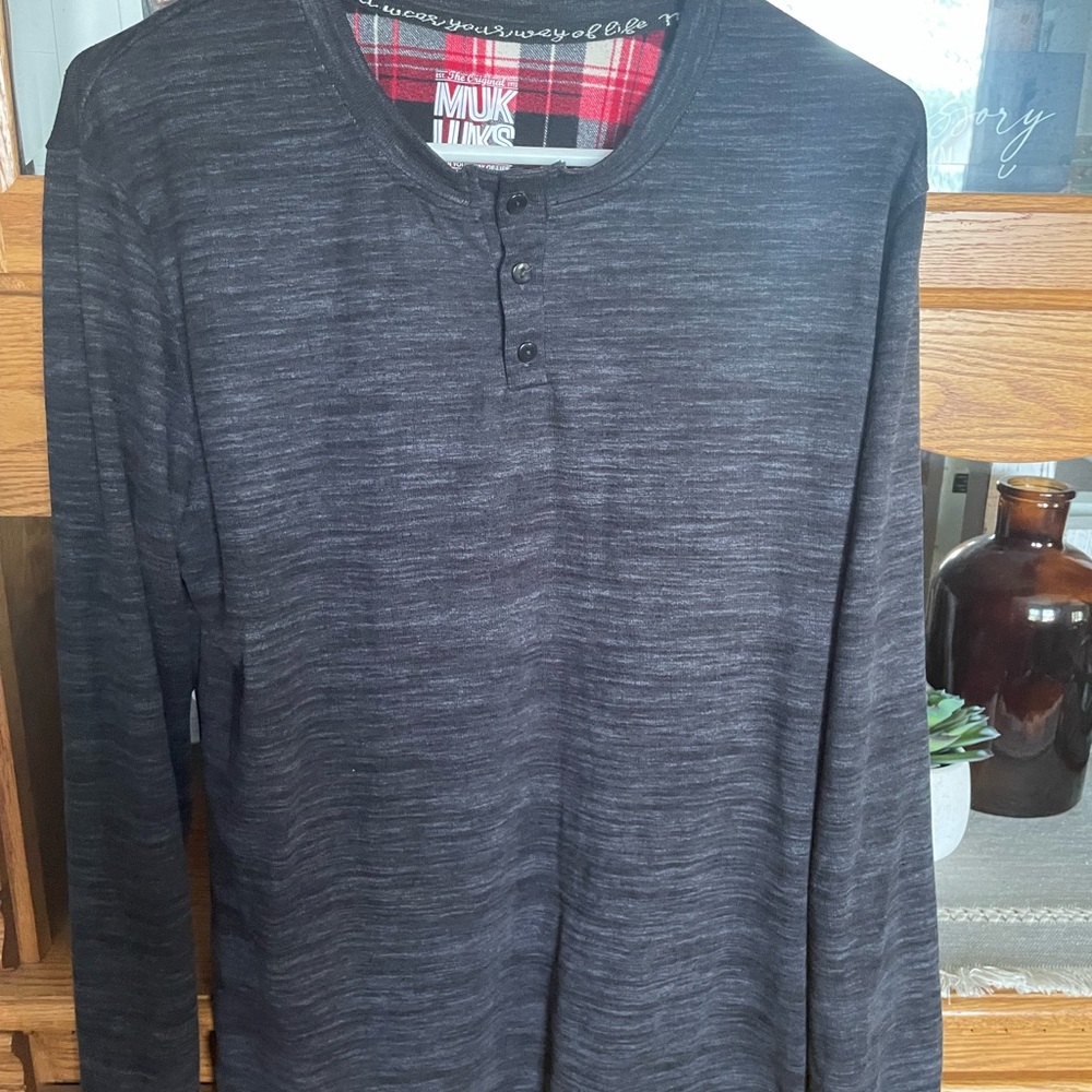Muk Luks Charcoal Long Sleeve Tee